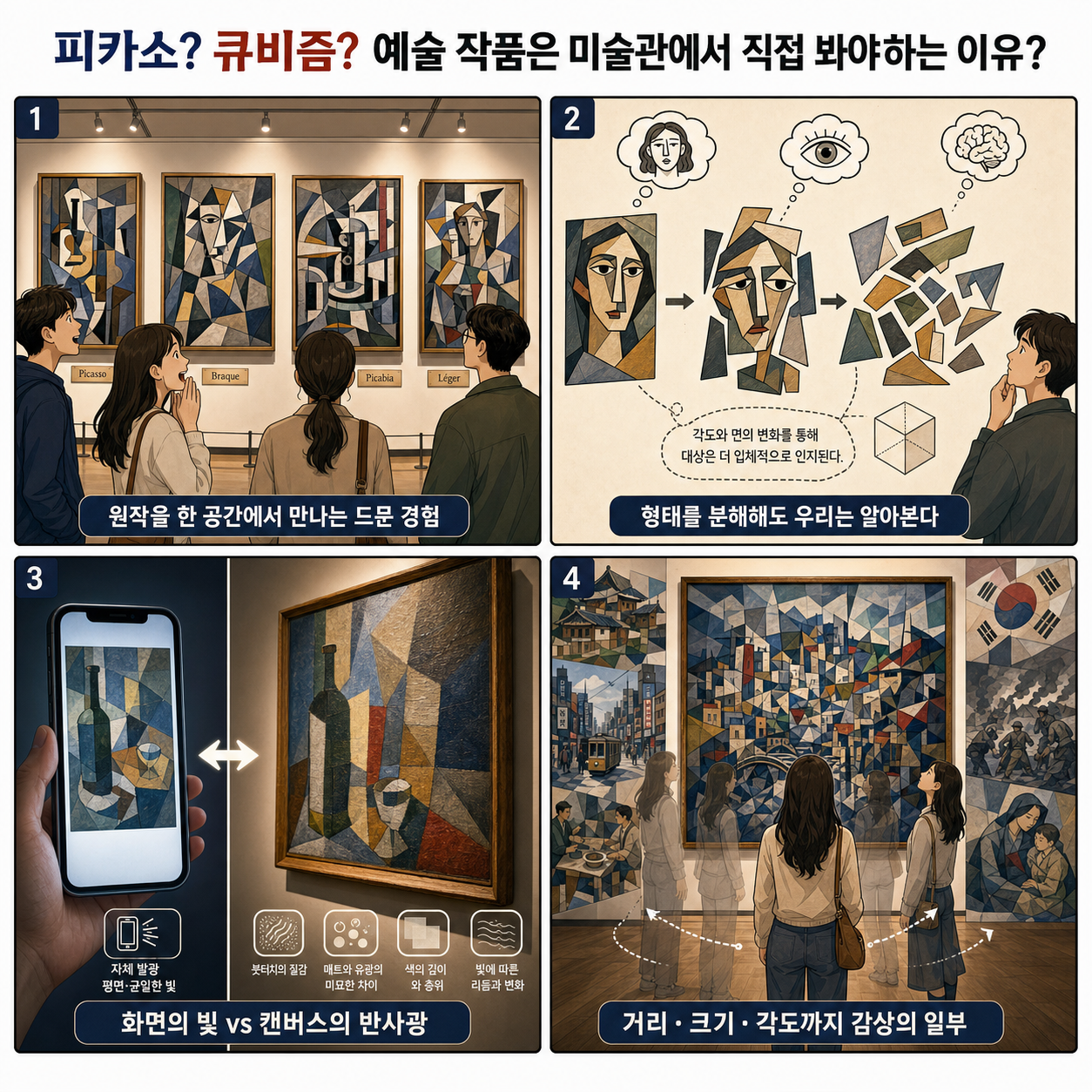피카소? 큐비즘? 예술 작품은 미술관에서 직접 봐야하는 이유? 내용을 설명하는 본문 이미지