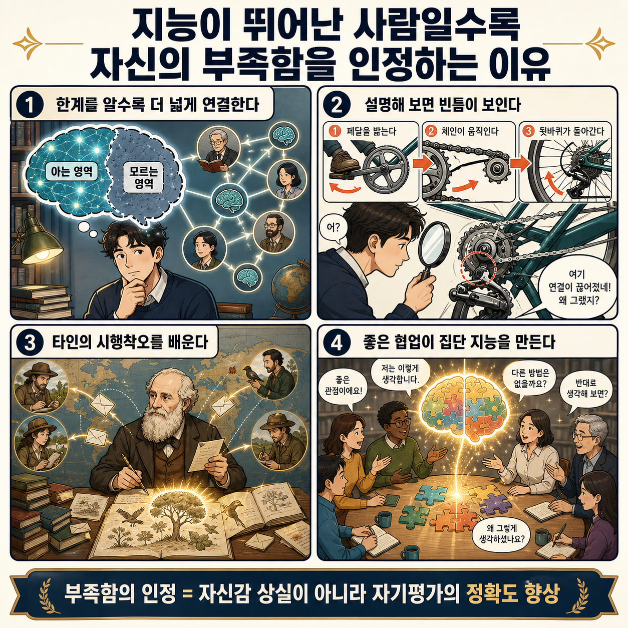 지능이 뛰어난 사람일수록 자신의 부족함을 인정하는 이유 (feat. 지능의 총량) 내용을 설명하는 본문 이미지