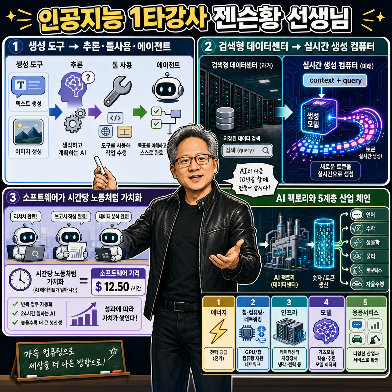 인공지능 1타강사 젠슨황 선생님 내용을 설명하는 본문 이미지