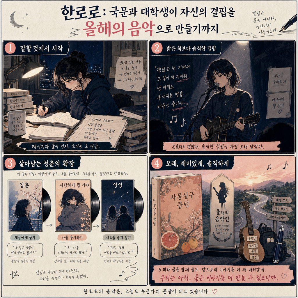 한로로: 국문과 대학생이 자신의 결핍을 올해의 음악으로 만들기까지 내용을 설명하는 본문 이미지