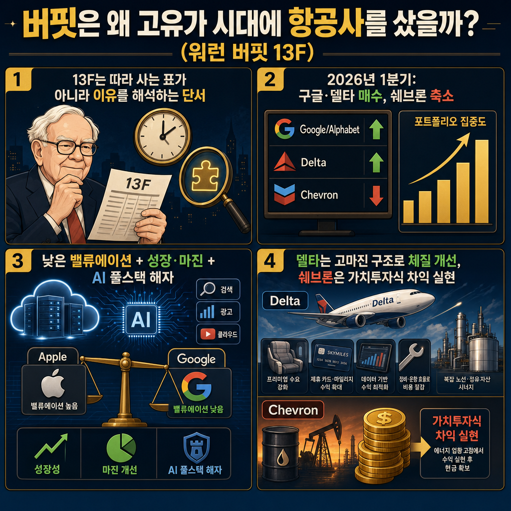 버핏은 왜 고유가 시대에 항공사를 샀을까? (워런 버핏 13F) 내용을 설명하는 본문 이미지