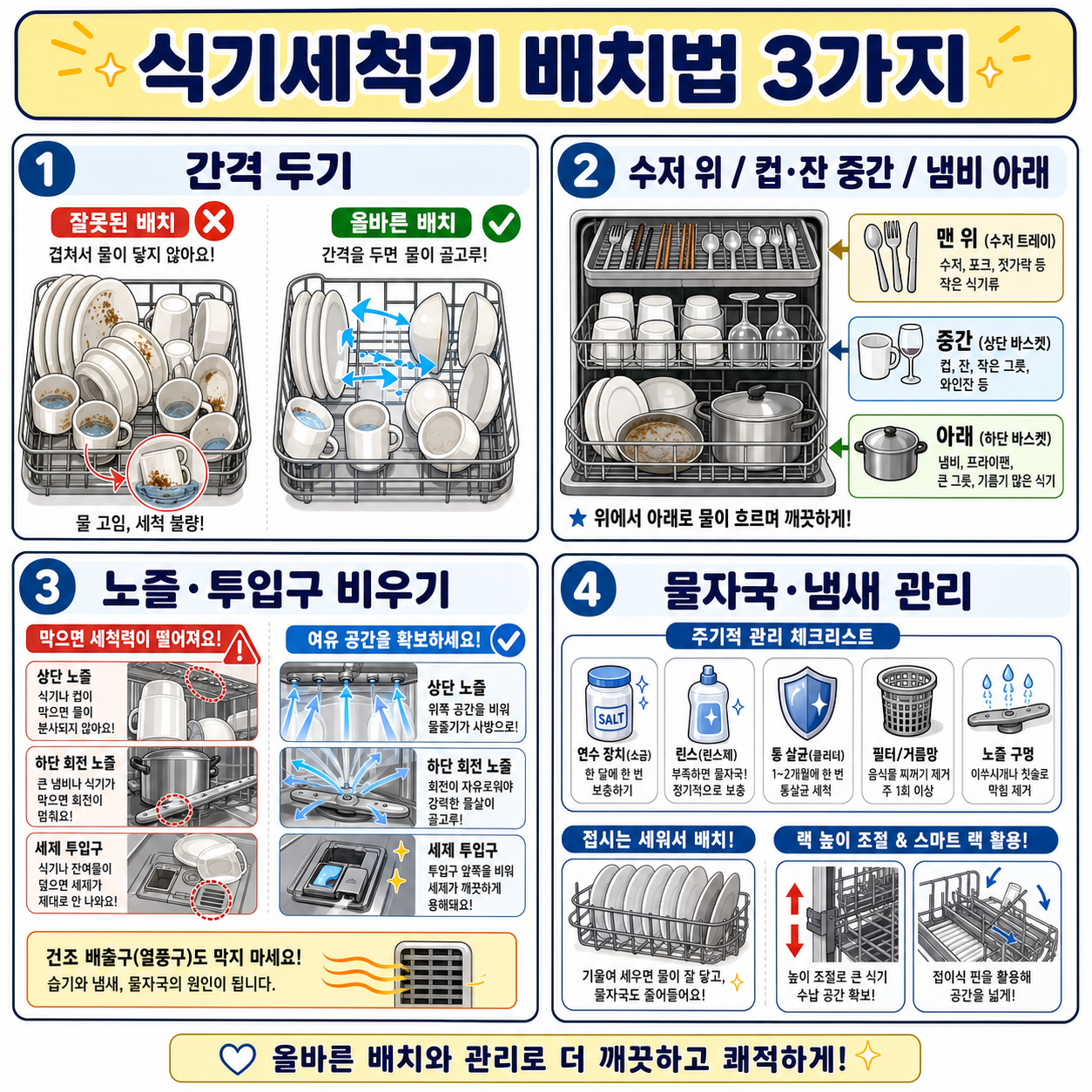 식기세척기 세척 효율 200% 높이는 그릇 배치법 3가지ㅣ지식선발대 EP.3 내용을 설명하는 본문 이미지