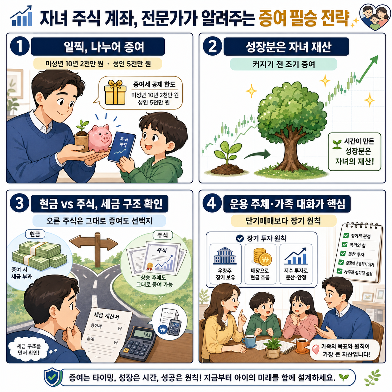 자녀 주식 계좌, 전문가가 알려주는 증여 필승 전략 내용을 설명하는 본문 이미지