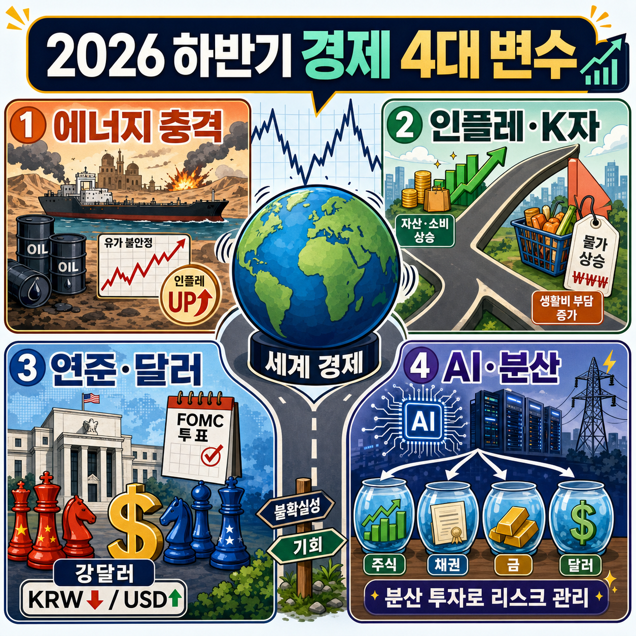 2026년 하반기, 세계 경제 출렁이게 할 ''4가지'' 변수ㅣ지식인초대석 EP.144 (오건영 단장 2부) 내용을 설명하는 본문 이미지