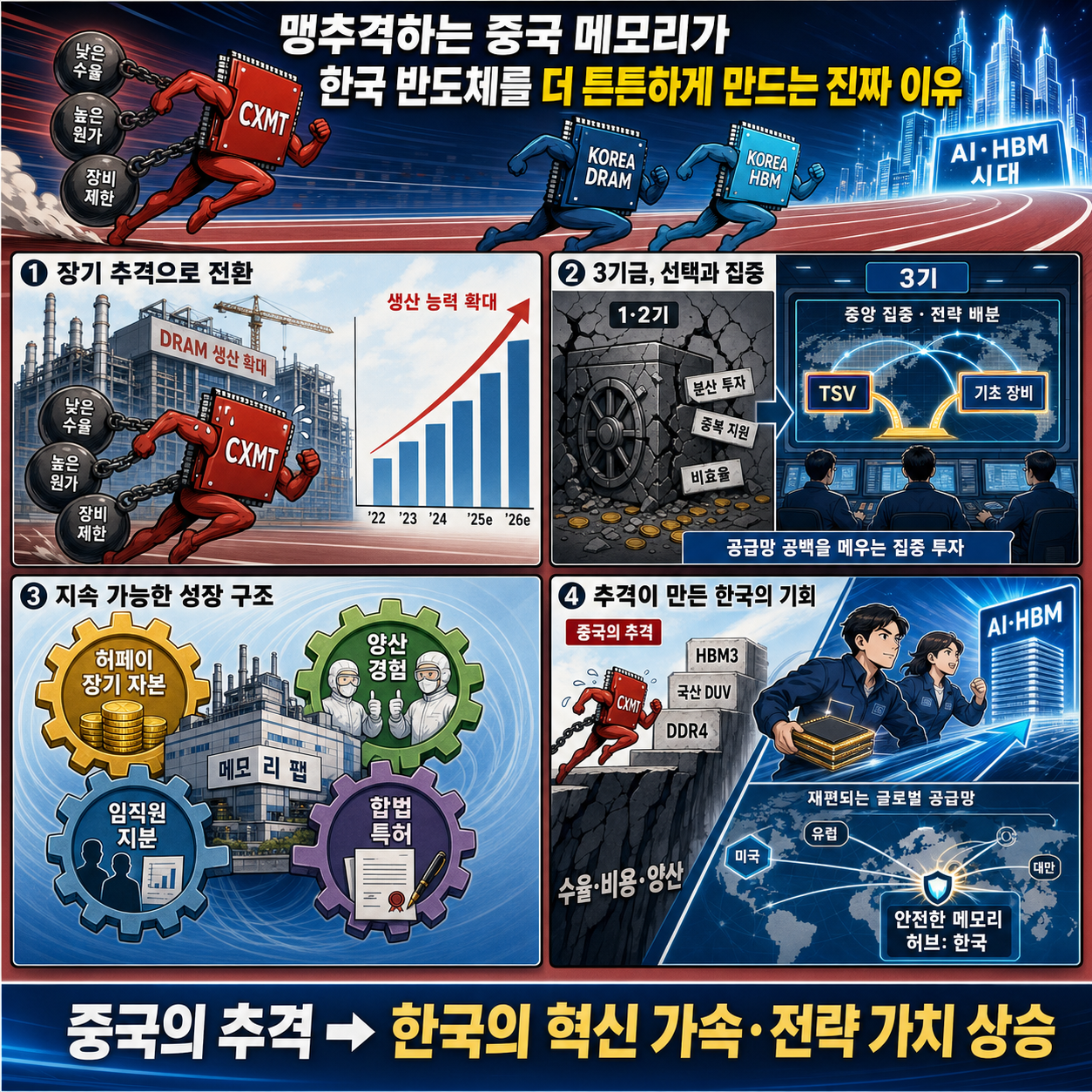 맹추격하는 중국 메모리가 한국 반도체를 더 튼튼하게 만드는 진짜 이유 [딥순우] 내용을 설명하는 본문 이미지