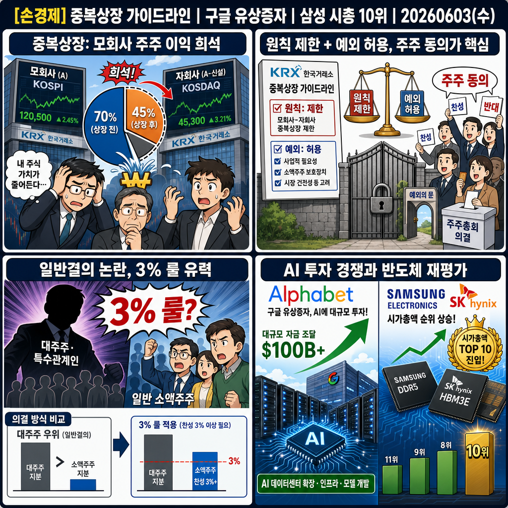[손경제] 중복상장 가이드라인 내용을 설명하는 본문 이미지