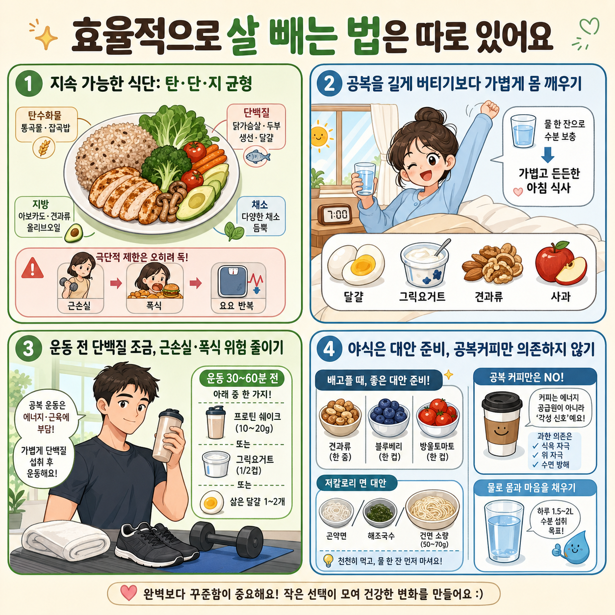 효율적으로 살 빼는 법은 따로 있어요 내용을 설명하는 본문 이미지