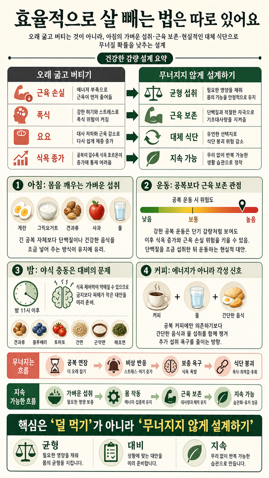 효율적으로 살 빼는 법은 따로 있어요 내용을 설명하는 본문 이미지