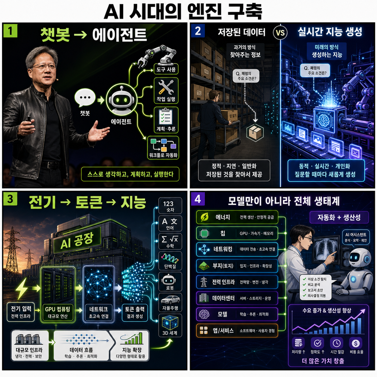 [한글자막] NVIDIA 젠슨 황이 말하는 AI 시대의 엔진 구축 내용을 설명하는 본문 이미지