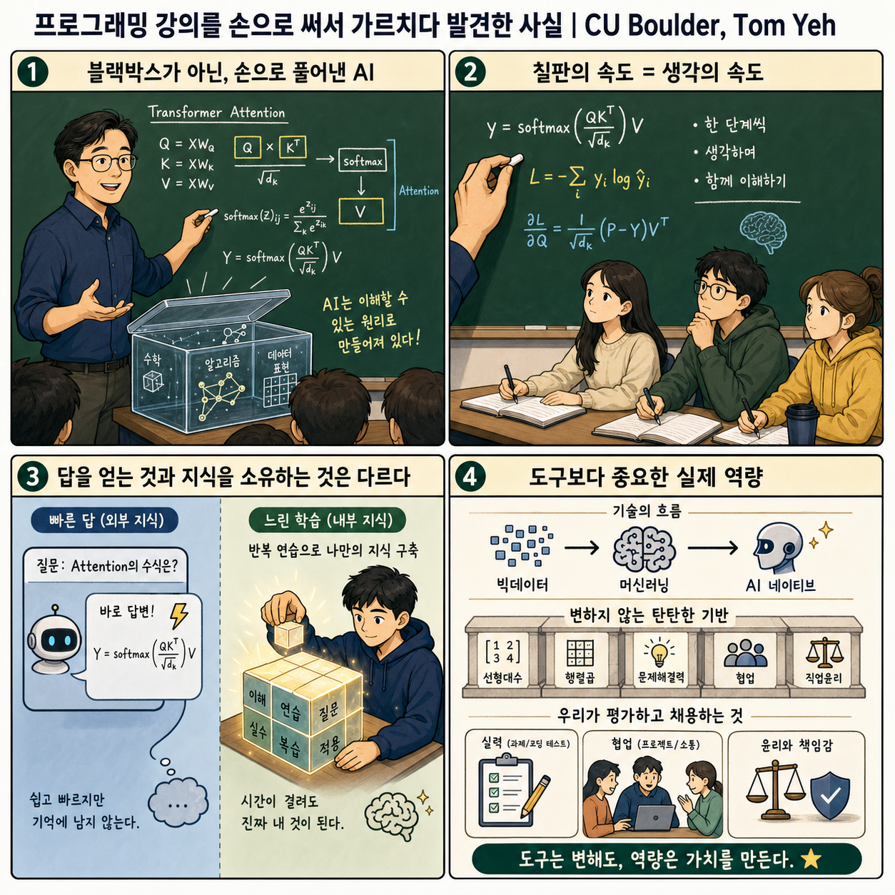 프로그래밍 강의를 손으로 써서 가르치다 발견한 사실 내용을 설명하는 본문 이미지