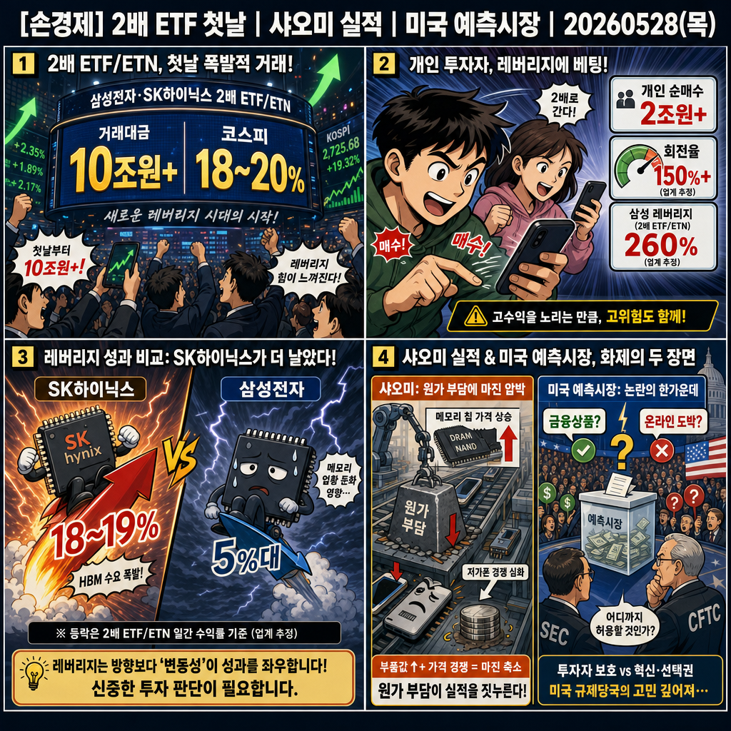 [손경제] 2배 ETF 첫날 내용을 설명하는 본문 이미지