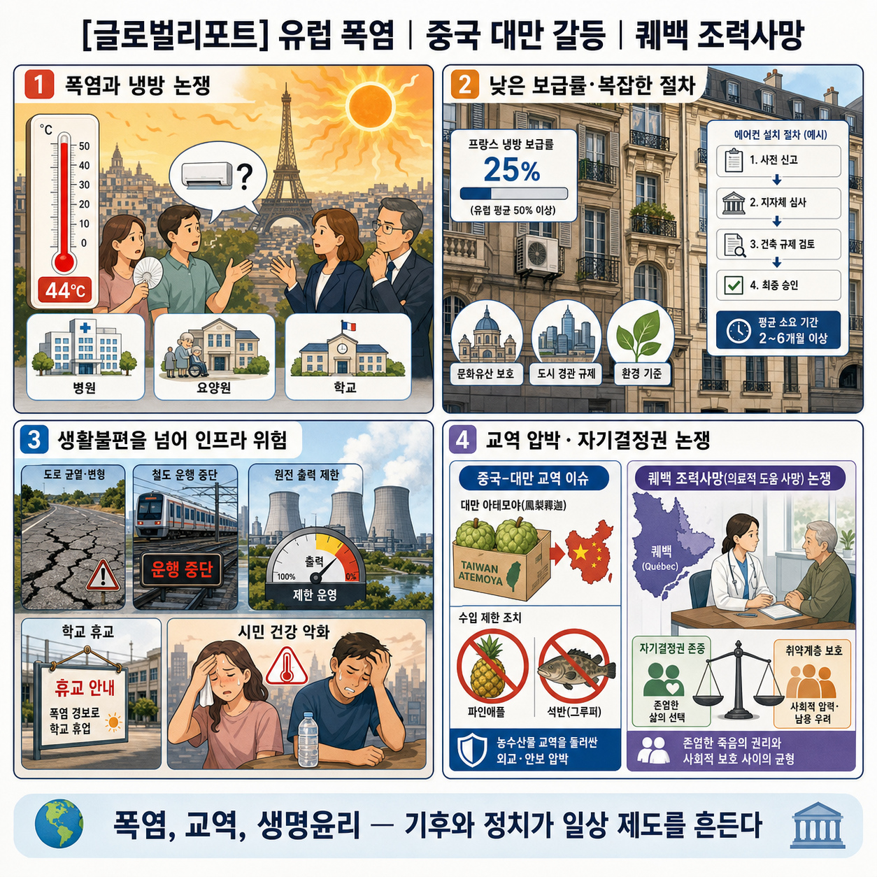 [글로벌리포트] 유럽 폭염 내용을 설명하는 본문 이미지