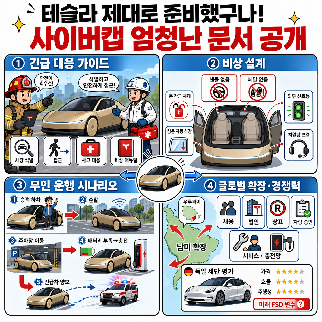 테슬라 제대로 준비했구나! 사이버캡 엄청난 문서 공개 내용을 설명하는 본문 이미지