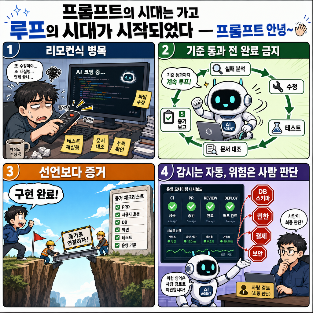 프롬프트의 시대는 가고 루프의 시대가 시작되었다 프롬프트 안녕~ 내용을 설명하는 본문 이미지