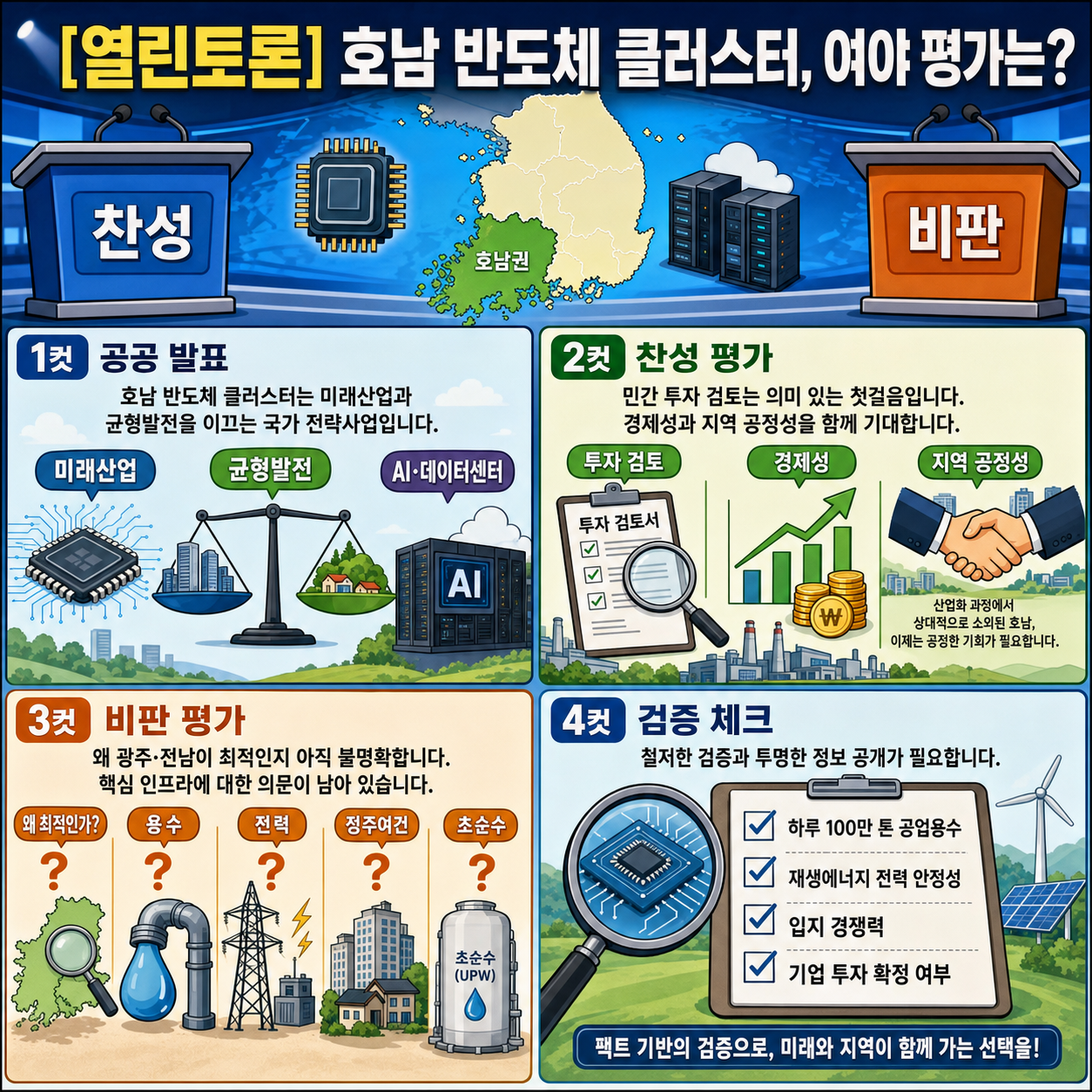 [열린토론] 호남 반도체 클러스터, 여야 평가는? 내용을 설명하는 본문 이미지