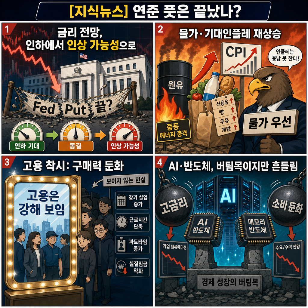 [지식뉴스] "그거 착시예요, 이제 연준 풋(Fed Put)은 끝났습니다" 지금 AI•반도체가 흔들리는 진짜 이유 (ft.김명실 iM증권 연구위원) / 교양이를 부탁해 내용을 설명하는 본문 이미지