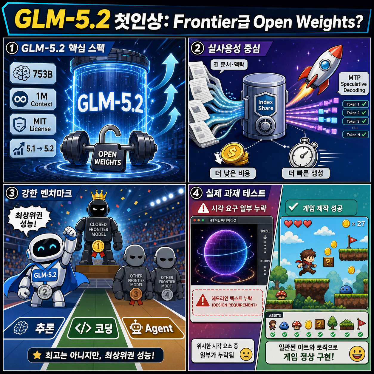 First Look at GLM-5.2: Open Weights Model On Par with Frontier Models? 내용을 설명하는 본문 이미지