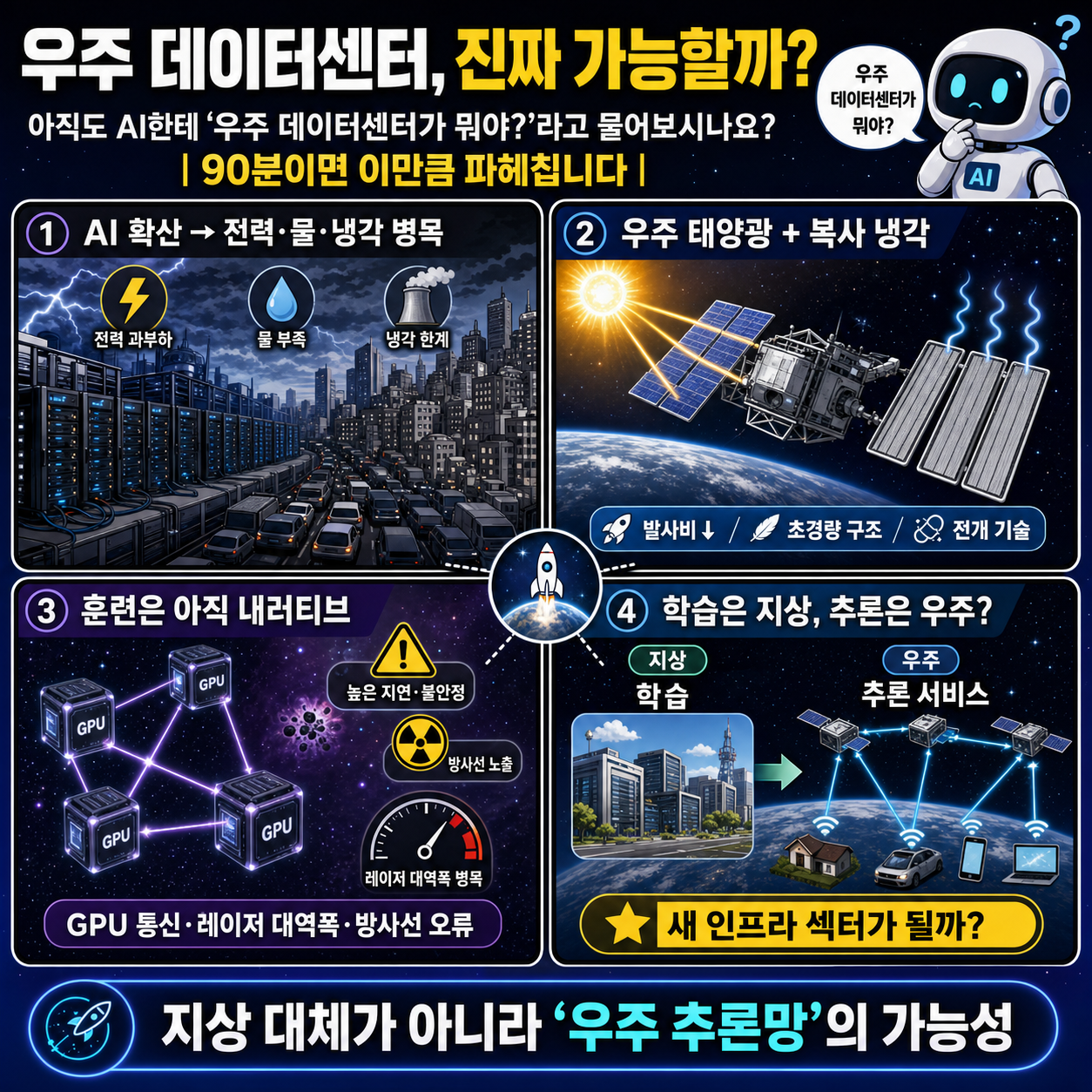 아직도 AI한테 "우주 데이터센터가 뭐야?"라고 물어보시나요? 내용을 설명하는 본문 이미지