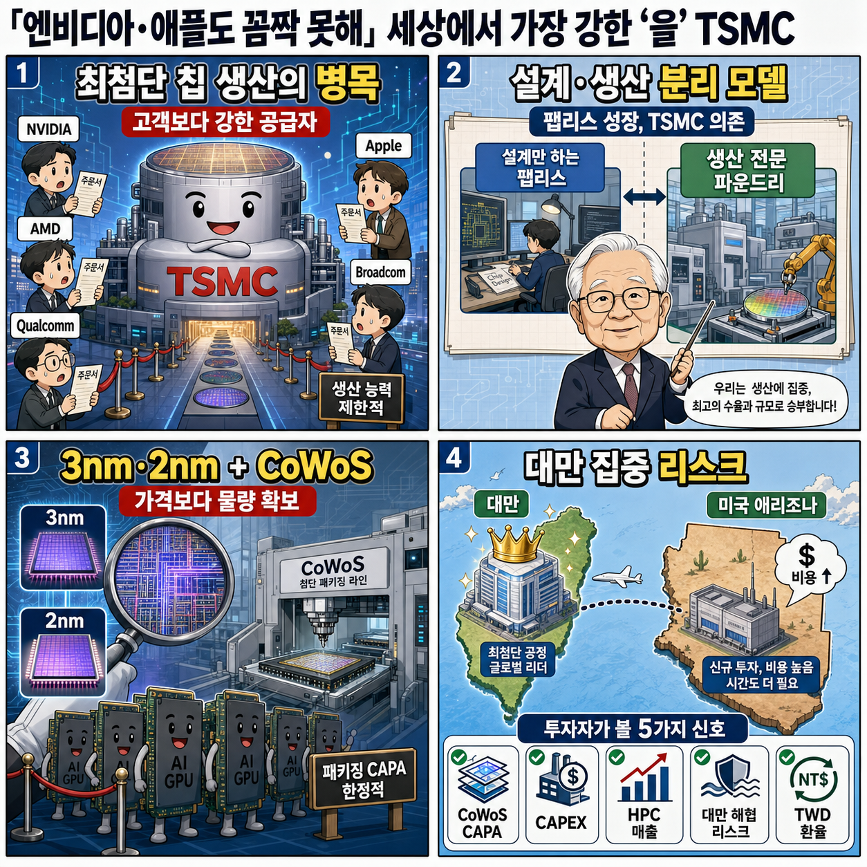 엔비디아·애플도 꼼짝 못해" 세상에서 가장 강한 ''을'' TSMC 내용을 설명하는 본문 이미지