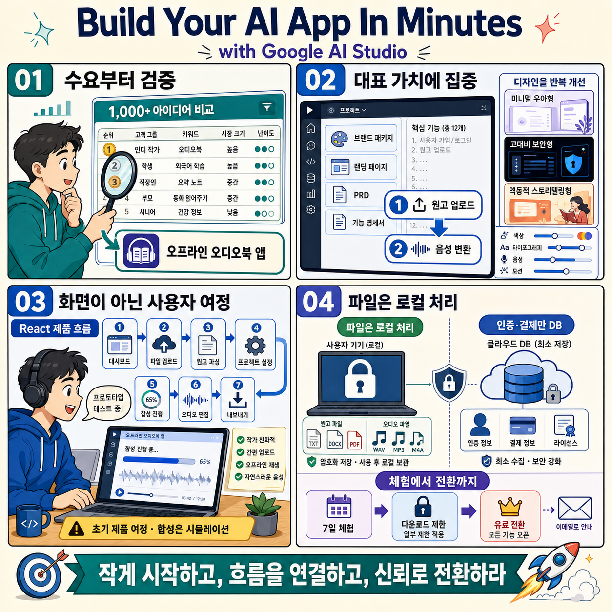 Build Your AI App In Minutes With Google AI Studio 내용을 설명하는 본문 이미지