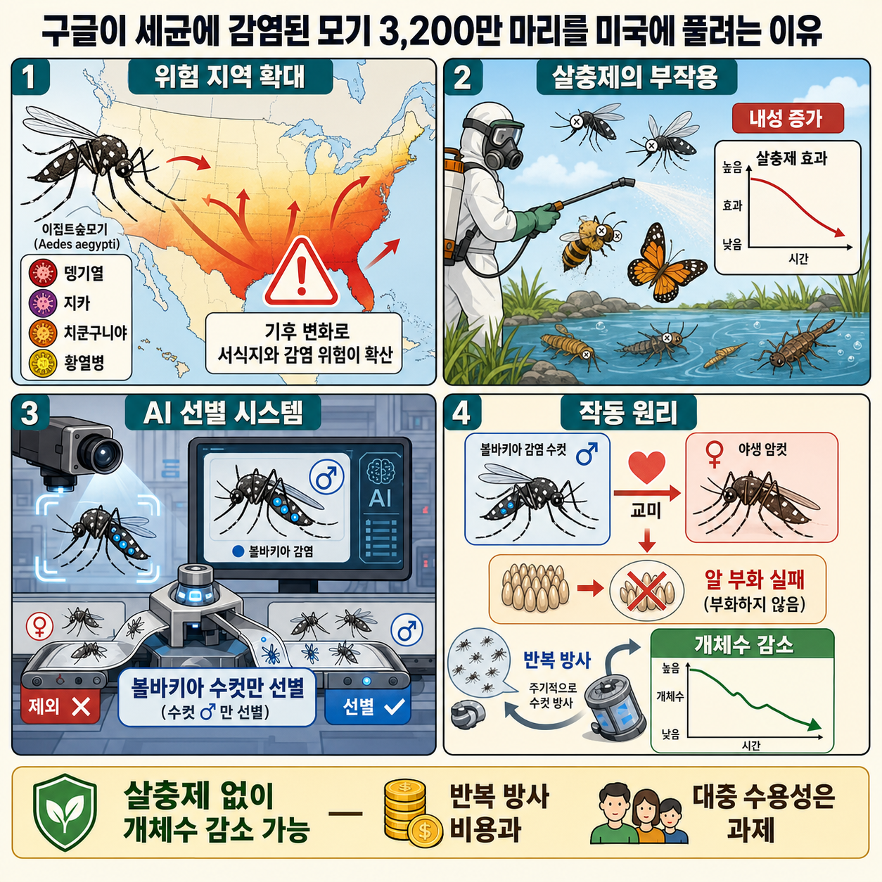 구글이 세균에 감염된 모기 3,200만 마리를 미국에 풀려는 이유 내용을 설명하는 본문 이미지