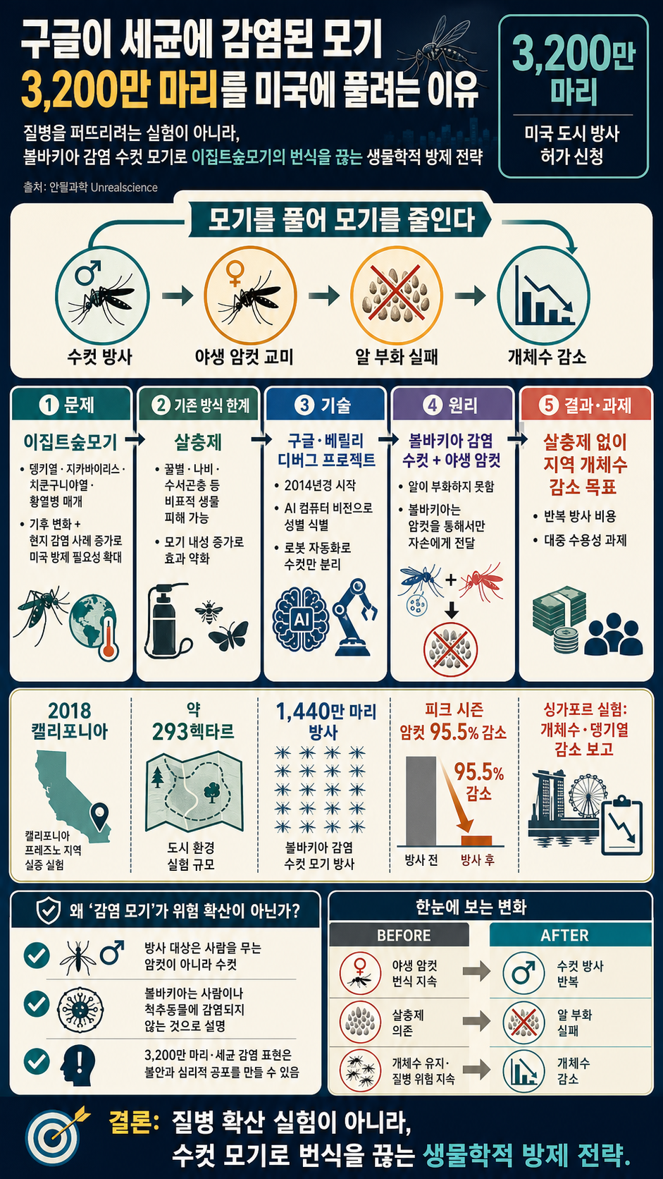 구글이 세균에 감염된 모기 3,200만 마리를 미국에 풀려는 이유 내용을 설명하는 본문 이미지