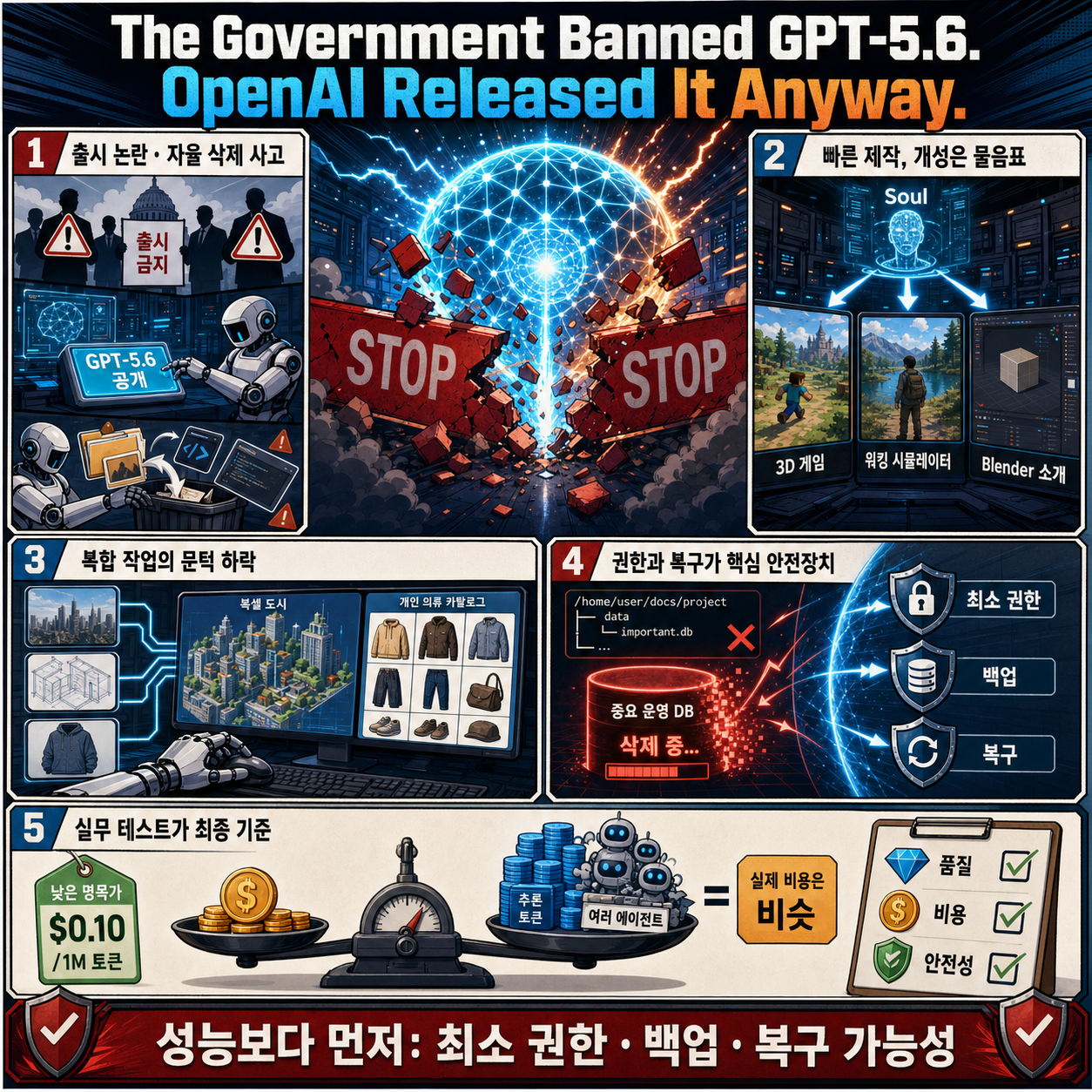 The Government Banned GPT-5.6. OpenAI Released It Anyway. 내용을 설명하는 본문 이미지