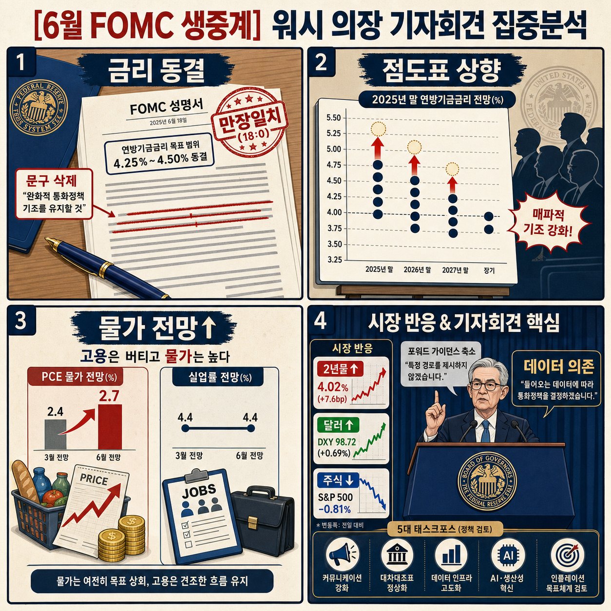 [6월 FOMC 생중계] 워시 의장 기자회견 집중분석 내용을 설명하는 본문 이미지