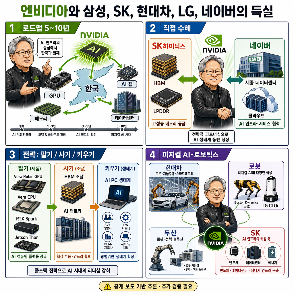 엔비디아와 삼성, SK, 현대차, LG, 네이버의 득실은 (김지현 부사장) 내용을 설명하는 본문 이미지