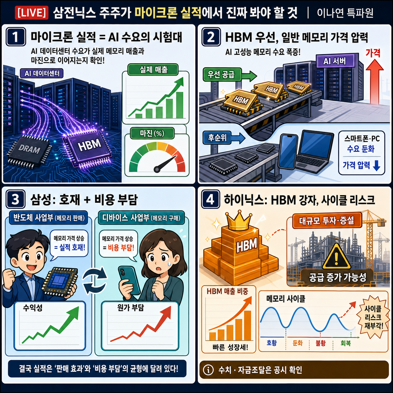 [LIVE] 삼전닉스 주주가 마이크론 실적에서 진짜 봐야 할 것 내용을 설명하는 본문 이미지