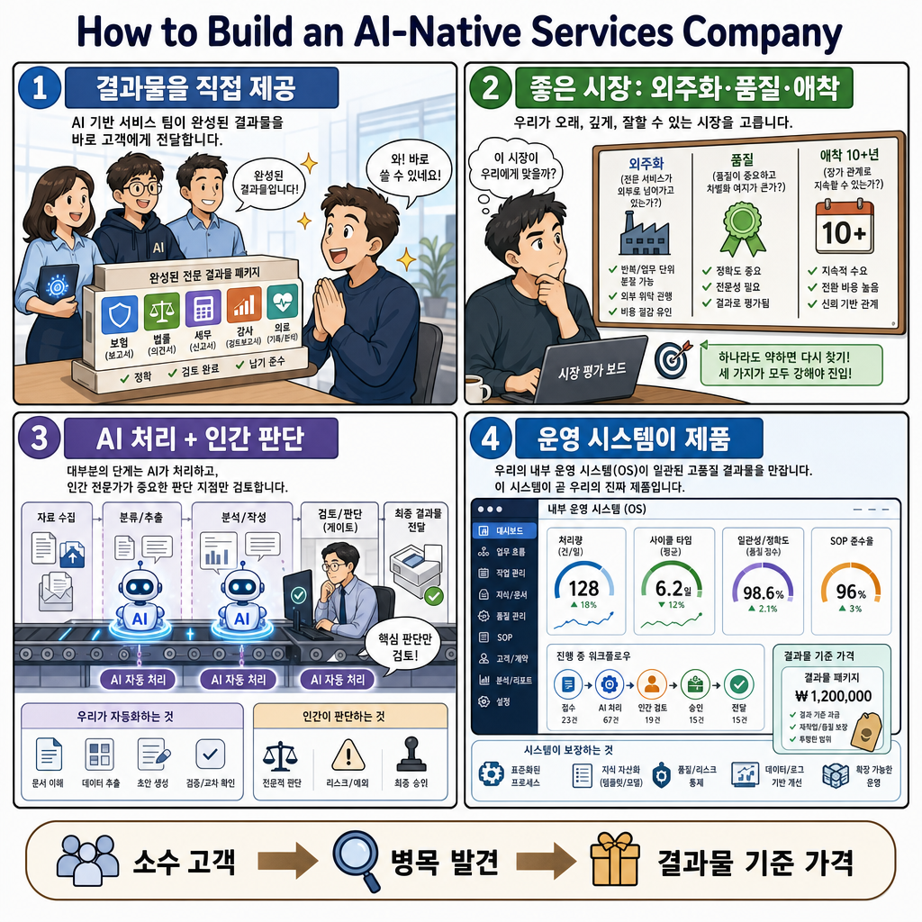 How to Build an AI-Native Services Company 내용을 설명하는 본문 이미지