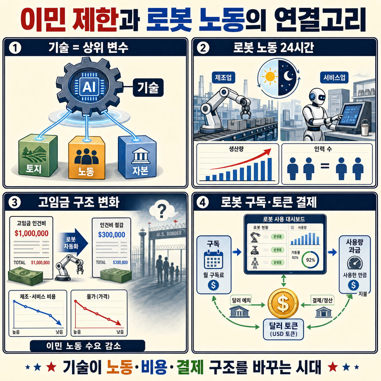 트럼트가 이민자를 막은 진짜 이유 #박정호교수 #여의도멘션 #트럼프2기 #이민정책 내용을 설명하는 본문 이미지