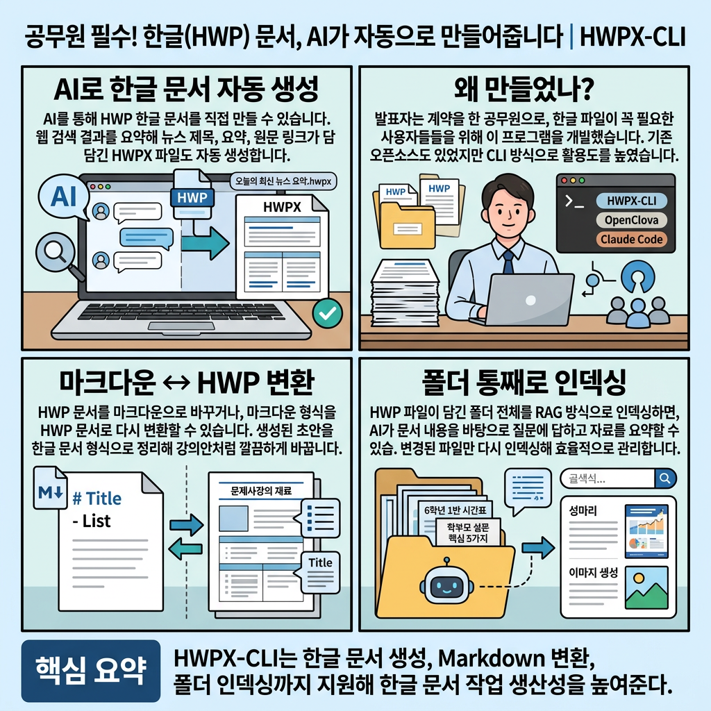 공무원 필수! 한글(HWP) 문서, AI가 자동으로 만들어줍니다 내용을 설명하는 본문 이미지
