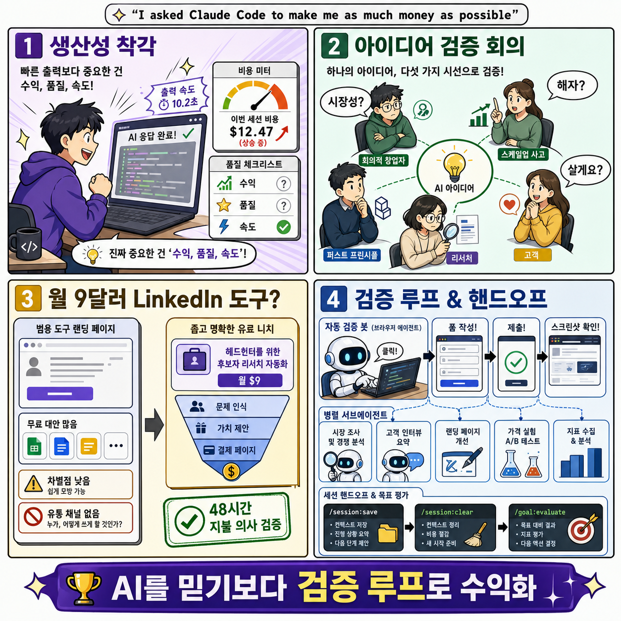 I asked Claude Code to make me as much money as possible 내용을 설명하는 본문 이미지