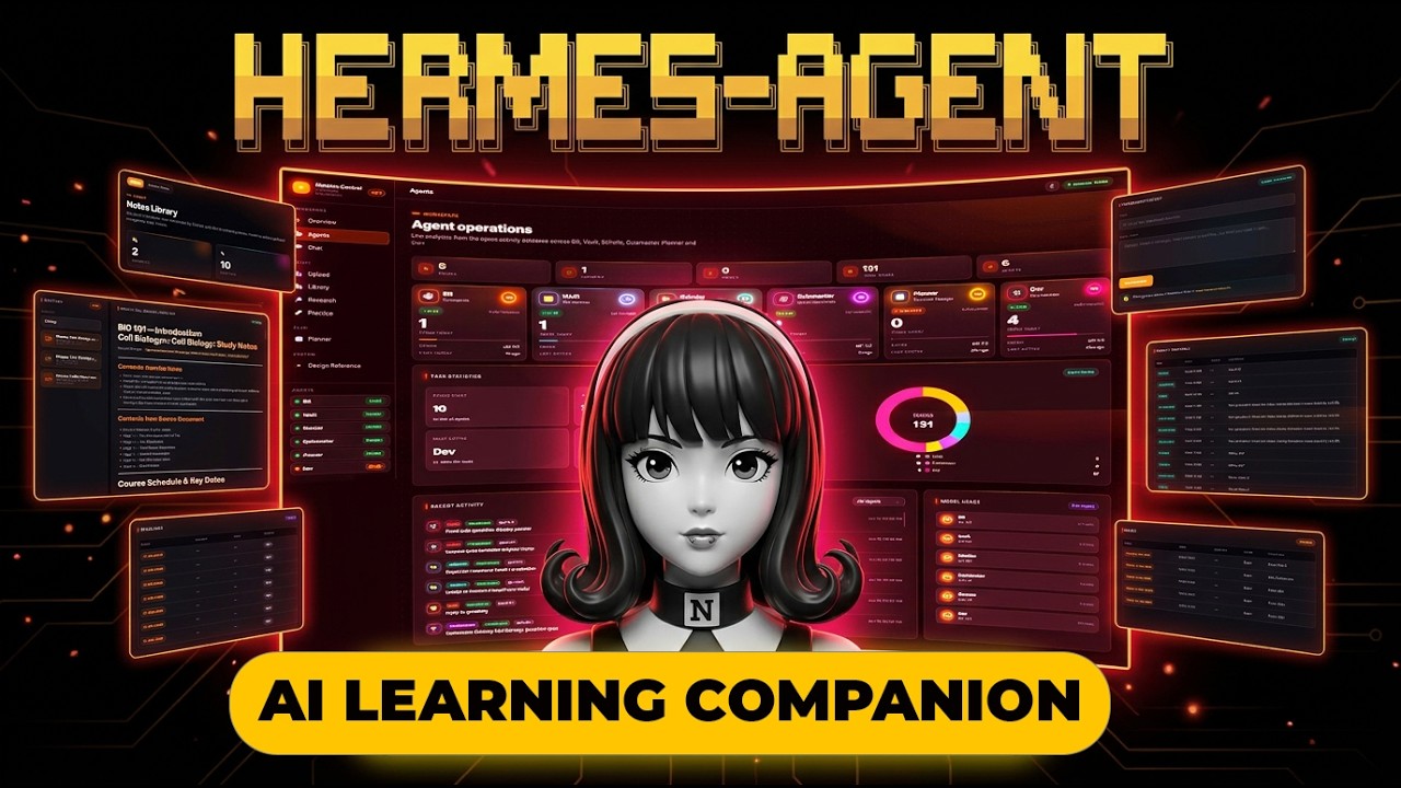 I Built an AI Study Companion With 6 Hermes Agents + Mission Control Dashboard 영상 미리보기 썸네일