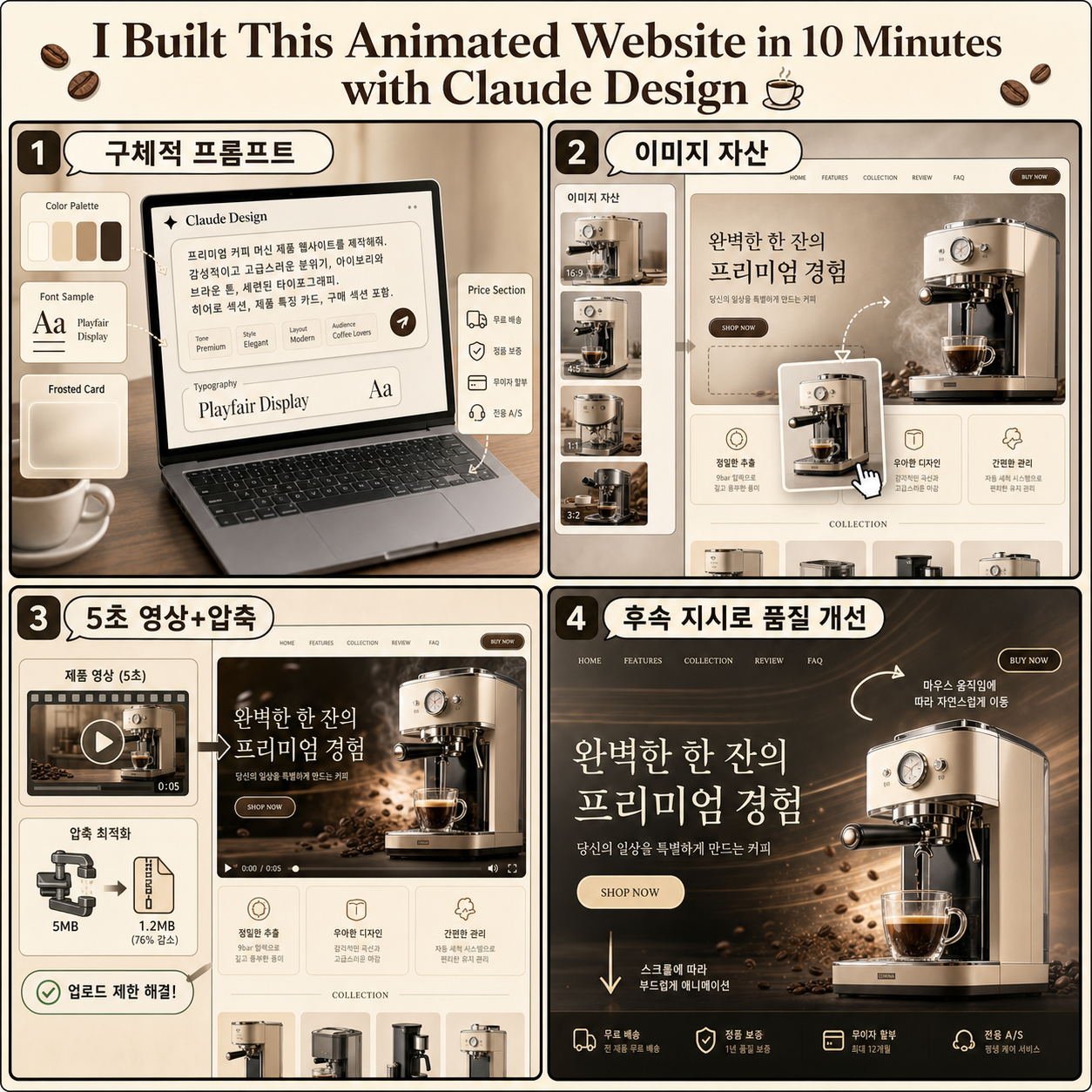 I Built This Animated Website in 10 Minutes with Claude Design 내용을 설명하는 본문 이미지