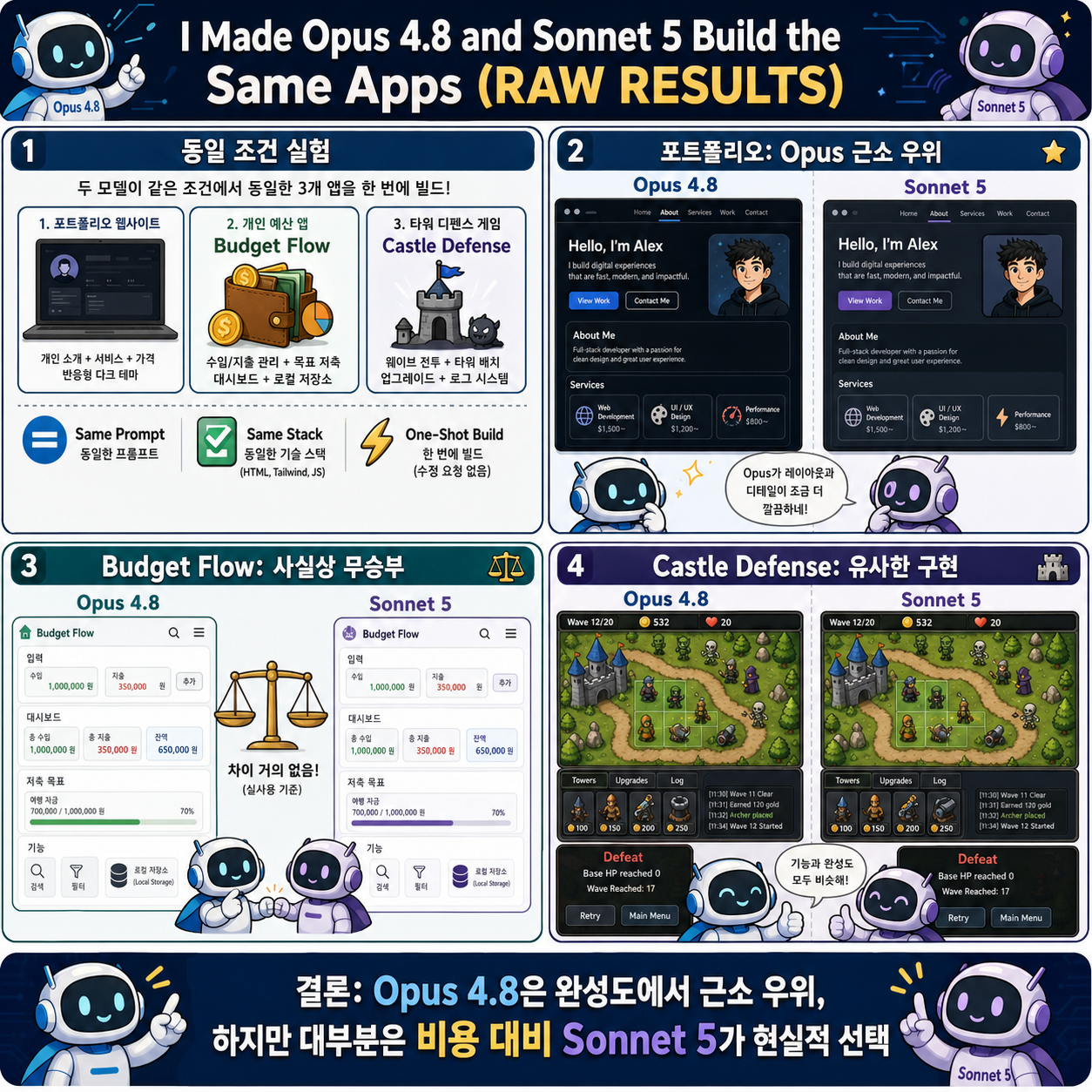 I Made Opus 4.8 and Sonnet 5 Build the Same Apps (RAW RESULTS) 내용을 설명하는 본문 이미지