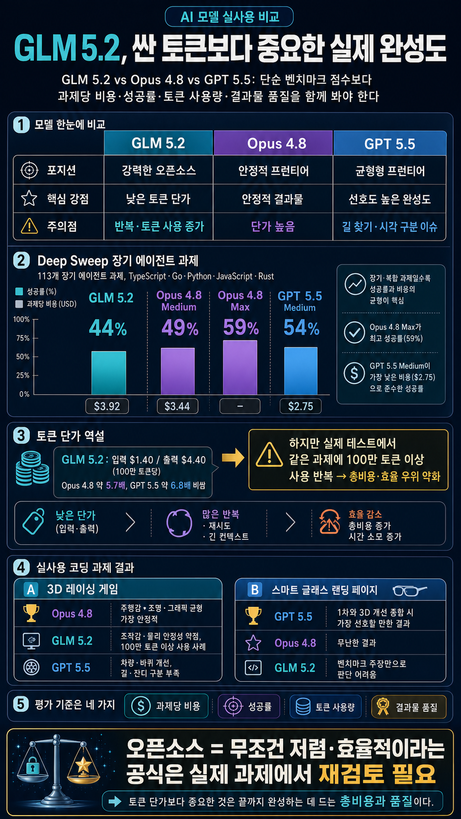 I Tested GLM 5.2 vs Opus 4.8 vs GPT 5.5 내용을 설명하는 본문 이미지