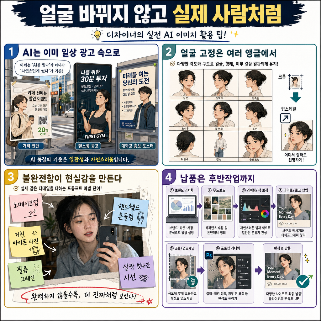 얼굴 바뀌지 않고 실제 사람처럼'' 마법의 주문 공개 (조선영 디자이너) 내용을 설명하는 본문 이미지