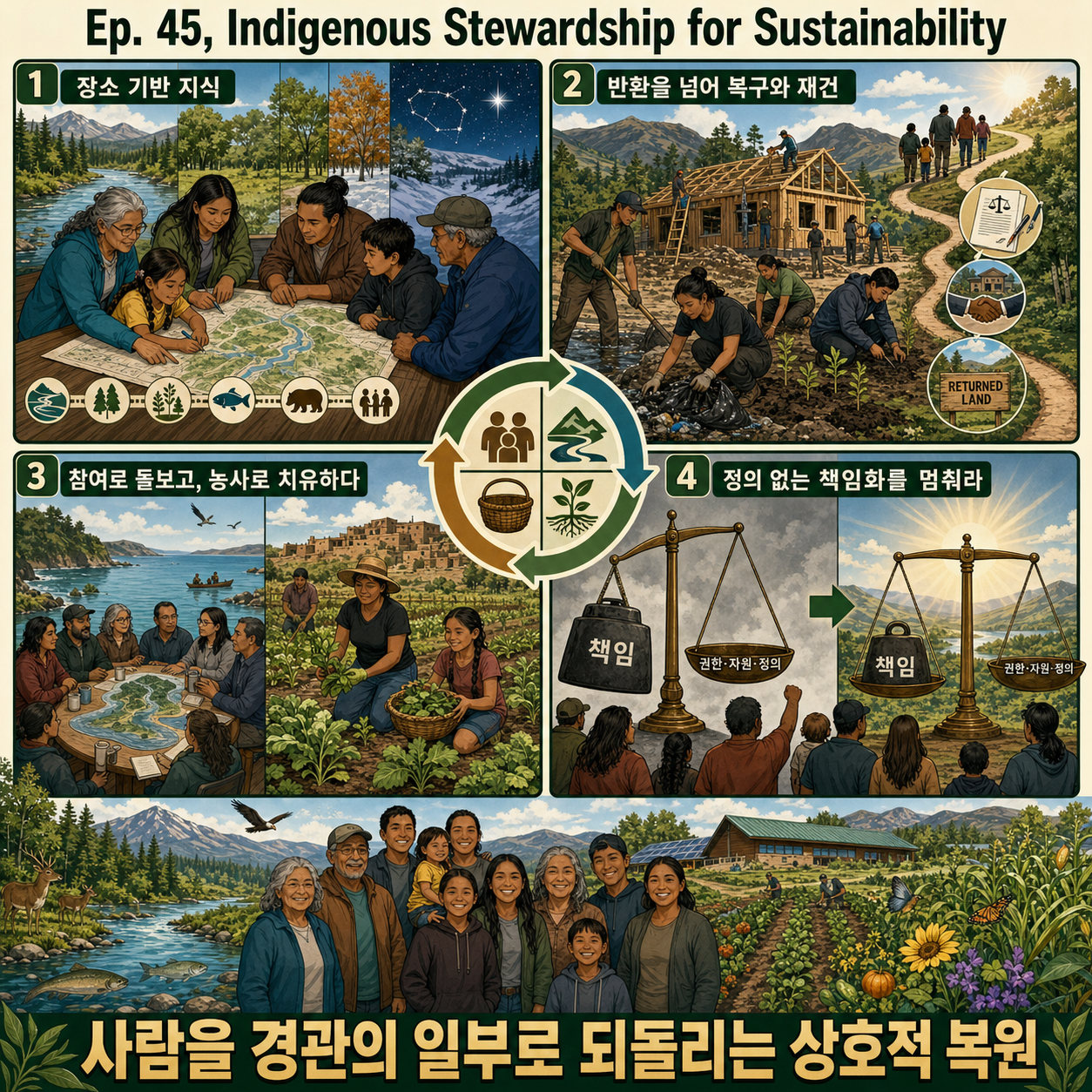 Ep. 45, Indigenous Stewardship for Sustainability 내용을 설명하는 본문 이미지