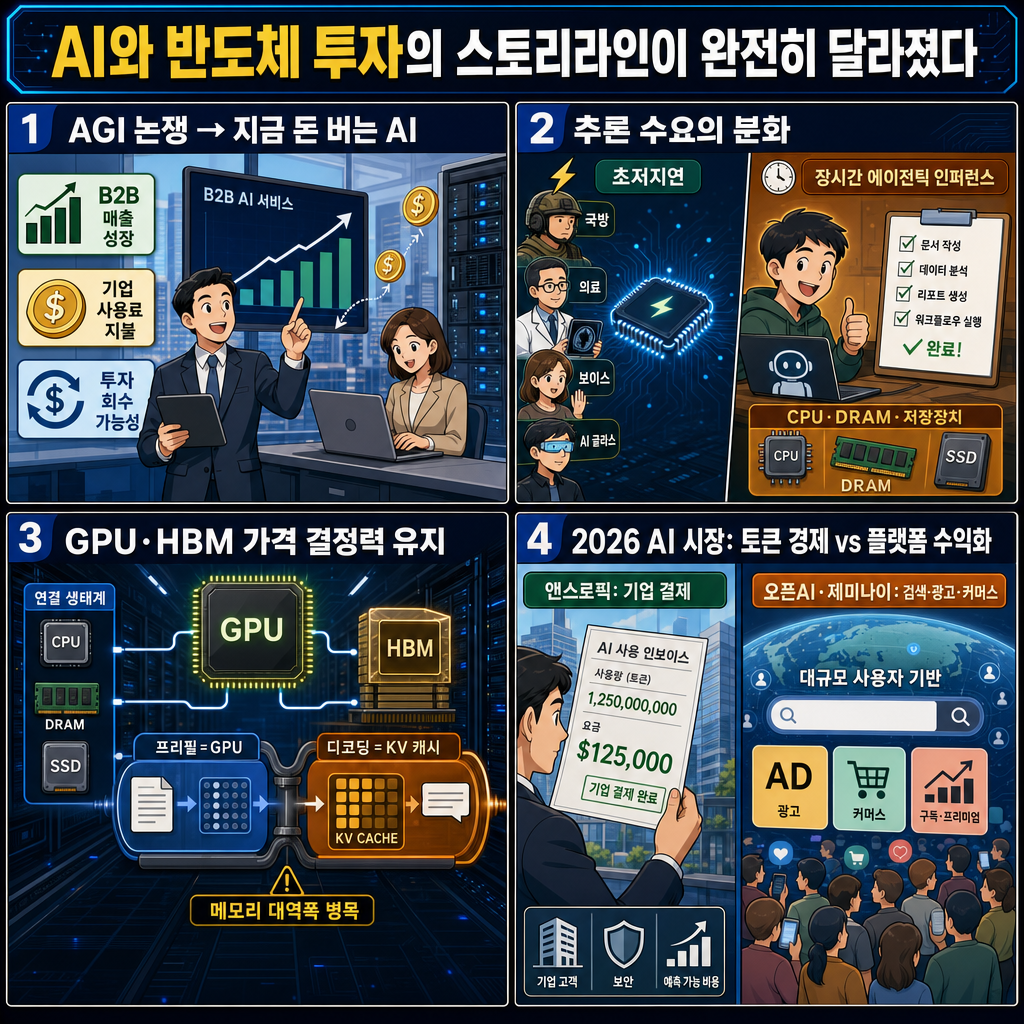 AI와 반도체 투자의 스토리라인이 완전히 달라졌다 (강정수 박사) 내용을 설명하는 본문 이미지
