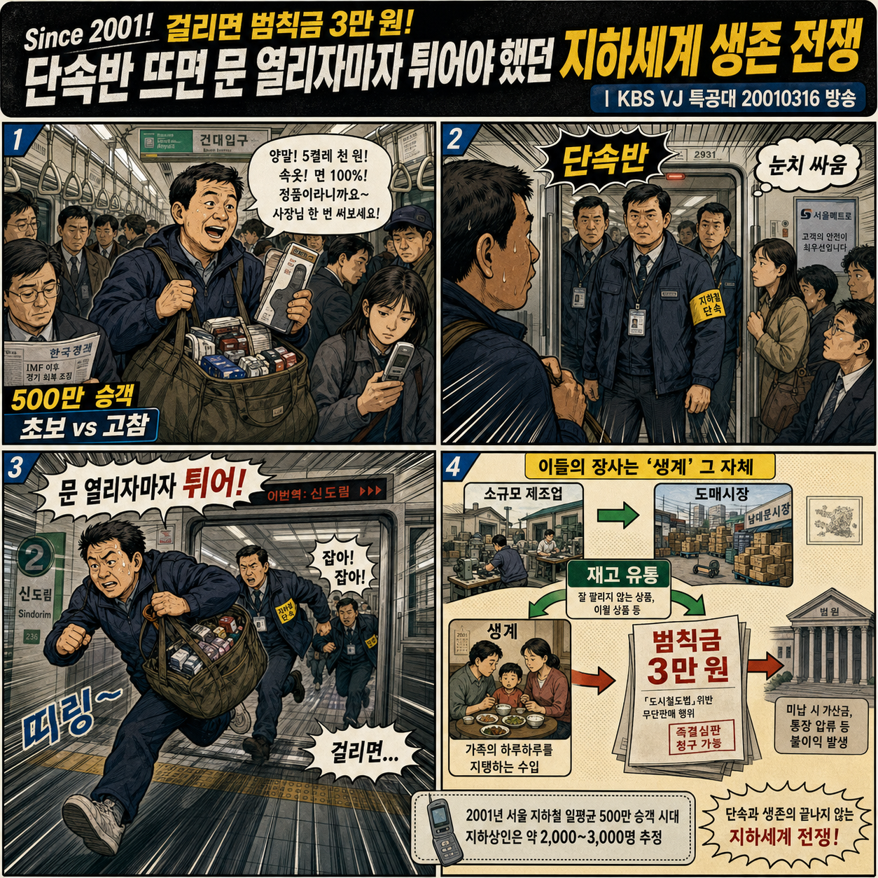 Since 2001! 걸리면 범칙금 3만 원! 단속반 뜨면 문 열리자마자 튀어야 했던 지하세계 생존 전쟁 내용을 설명하는 본문 이미지