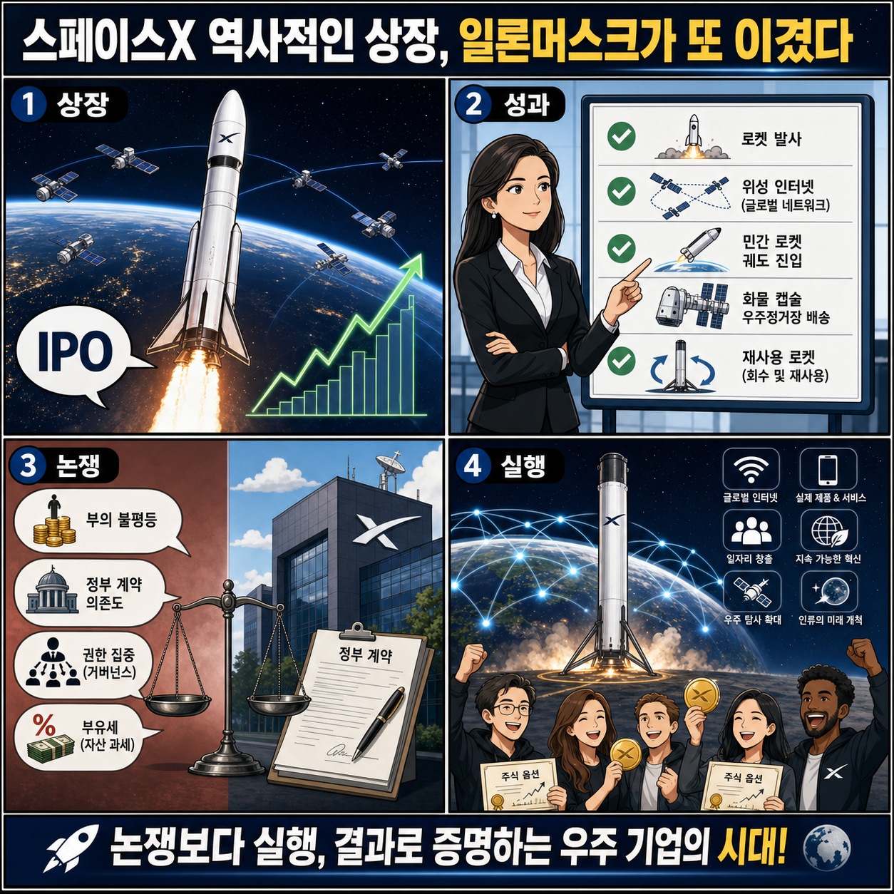 스페이스X 역사적인 상장, 일론머스크가 또 이겼다 내용을 설명하는 본문 이미지