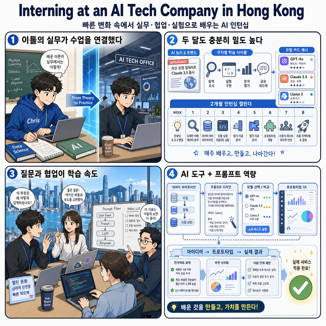 interning at an AI tech company in Hong Kong 내용을 설명하는 본문 이미지