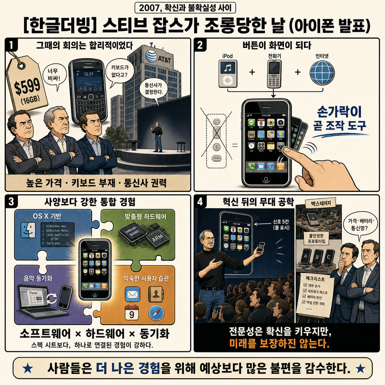 [한글더빙] 스티브 잡스가 조롱당한 날 (아이폰 발표) 내용을 설명하는 본문 이미지