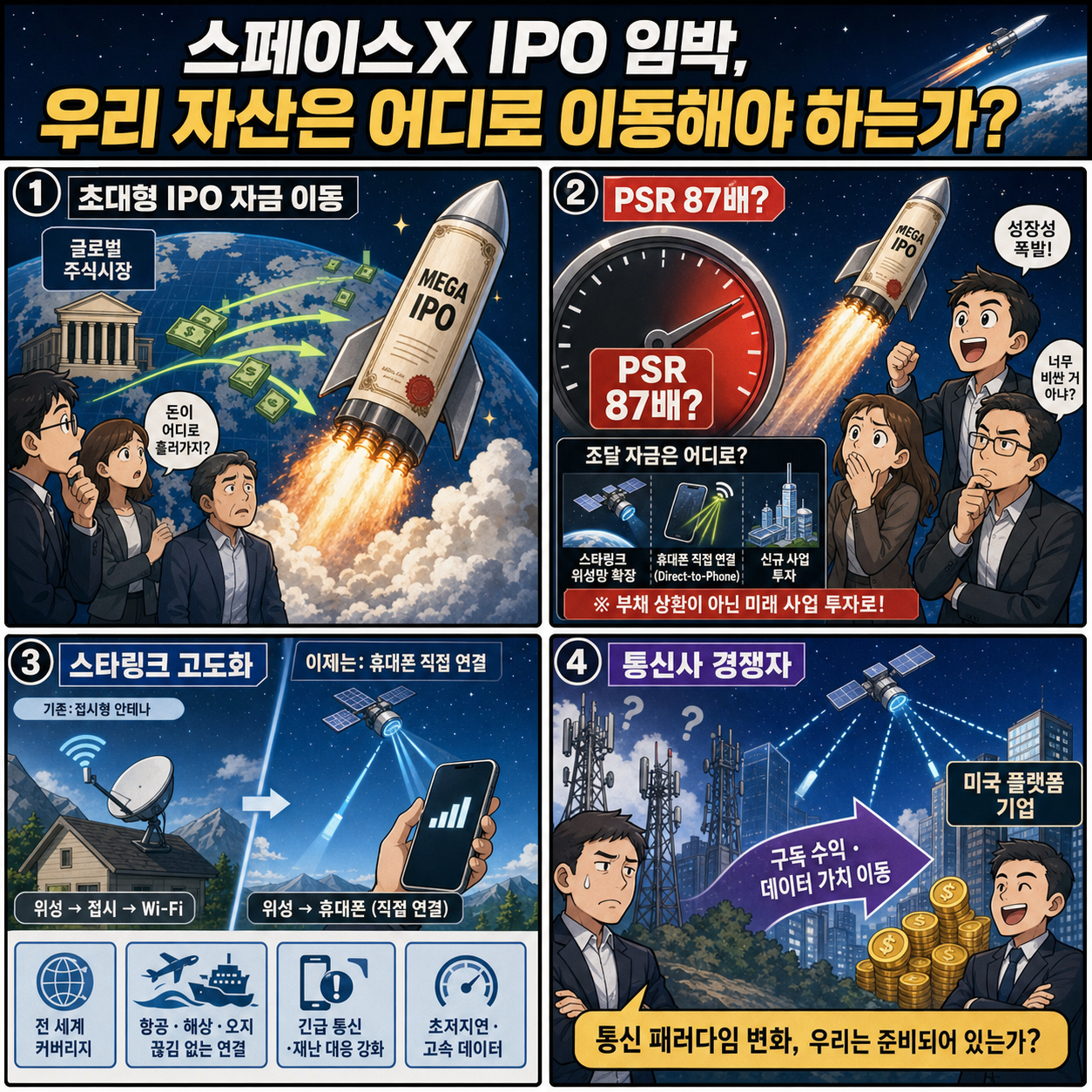 스페이스X IPO 임박, 우리 자산은 어디로 이동해야 하는가? #박정호교수 #여의도멘션 #스페이스X #일론머스크 내용을 설명하는 본문 이미지