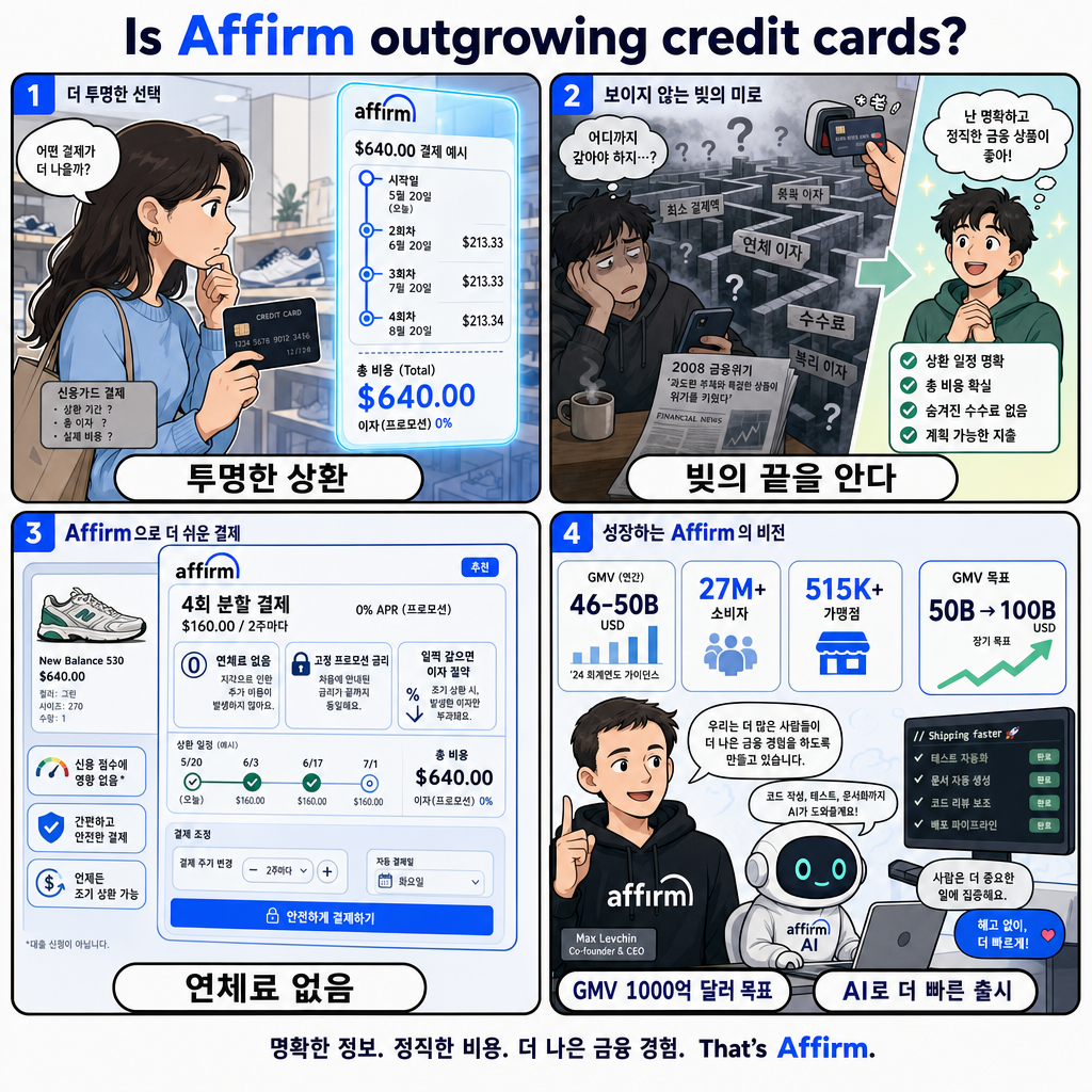 Is Affirm outgrowing credit cards? Max Levchin explains 내용을 설명하는 본문 이미지
