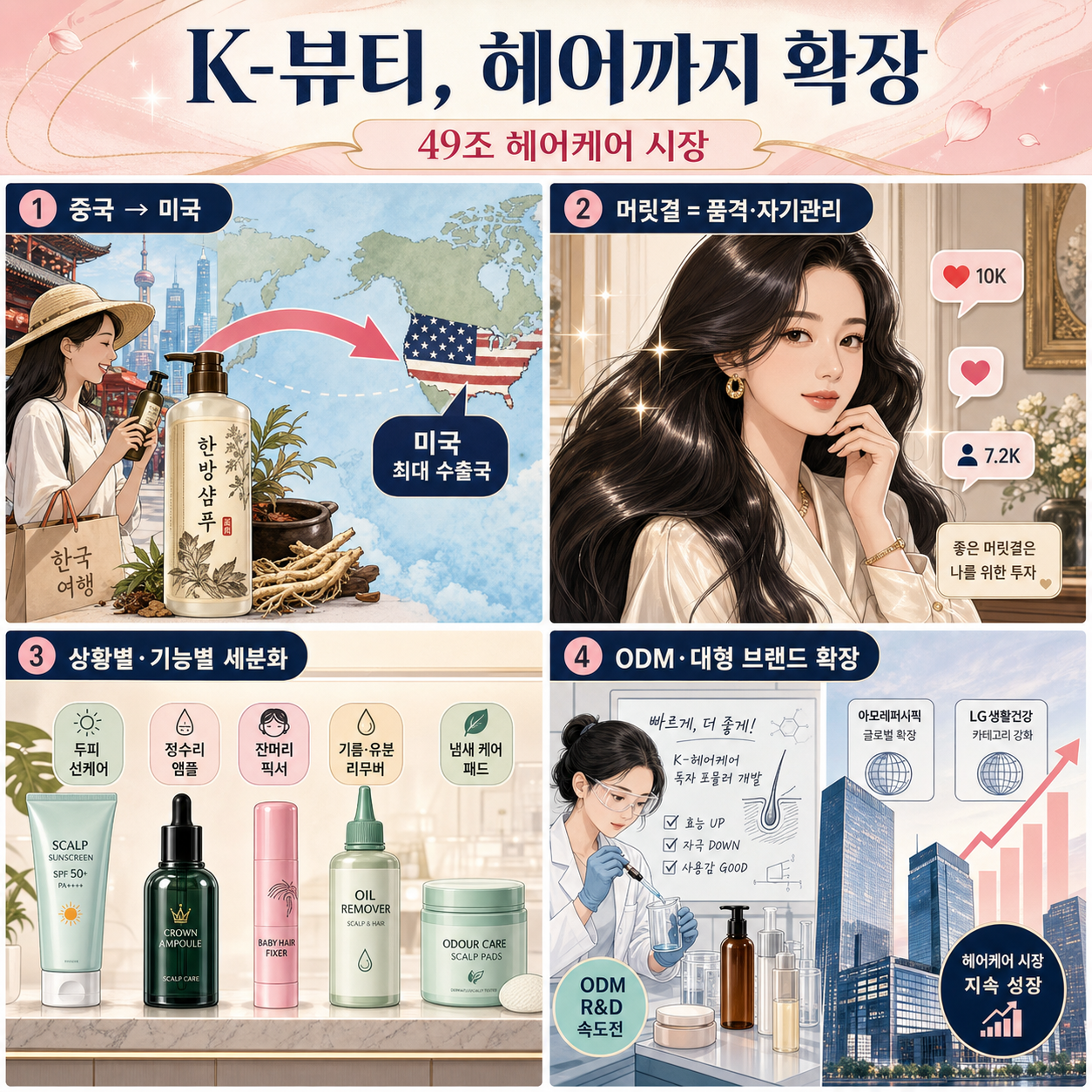 헤어까지 접수한 K-뷰티, 49조 시장 열립니다 - 오린아 LS증권 연구원 내용을 설명하는 본문 이미지