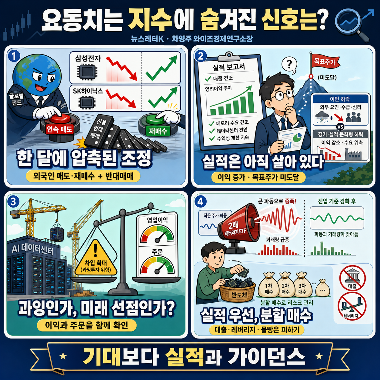 [뉴스레터K] 요동치는 지수에 숨겨진 신호는? - 차영주 와이즈경제연구소장ㅣKBS 260804 방송 내용을 설명하는 본문 이미지