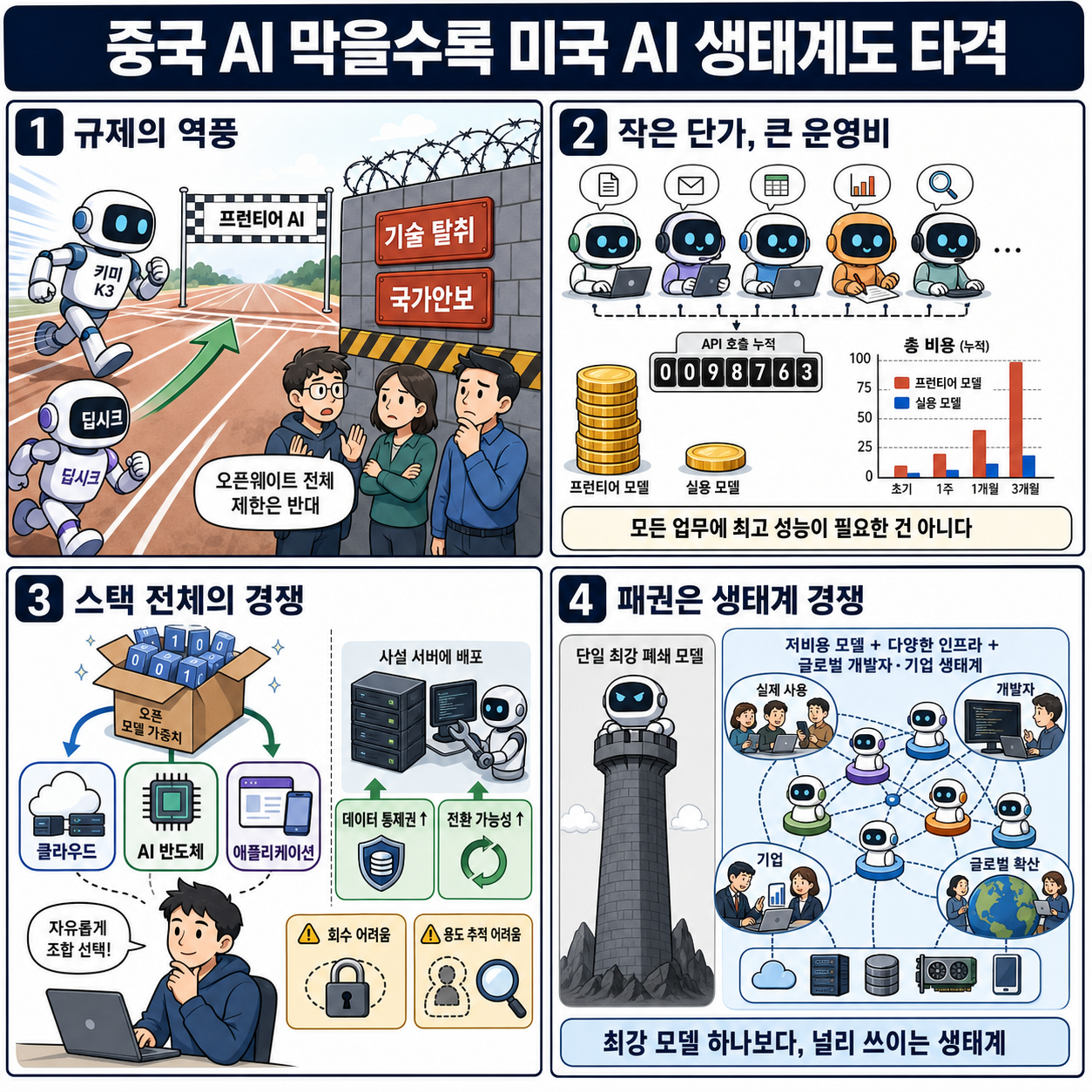 중국 AI 막을수록 미국 AI 생태계도 타격 내용을 설명하는 본문 이미지
